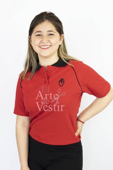 POLERA ROJO PIQUE MC MUJER MARIA AUXILIADORA P.A