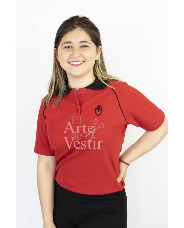 POLERA ROJO PIQUE MC MUJER MARIA AUXILIADORA P.A