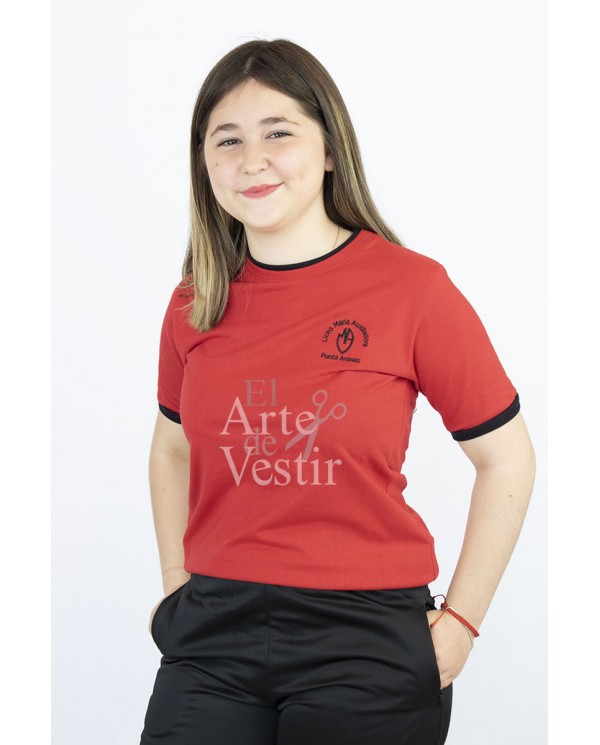 POLERA ROJO MC POLO MUJER MARIA AUXILIADORA P.A