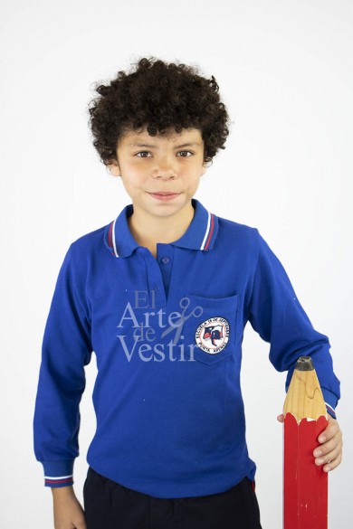 POLERA PIQUE AZULINO ML HOMBRE/UNISEX 18 SEPTIEMBRE