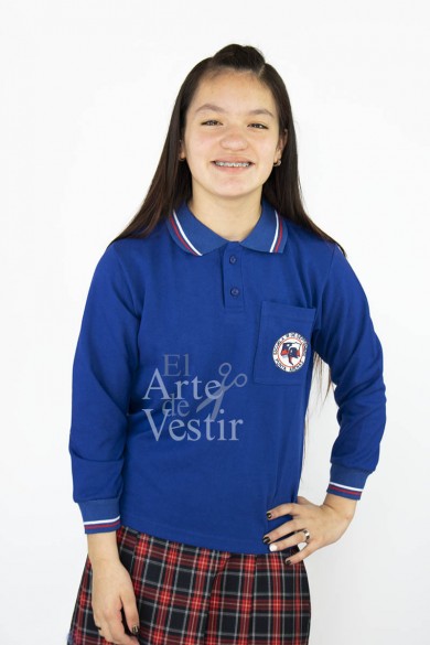 POLERA PIQUE AZULINO ML MUJER 18 SEPTIEMBRE