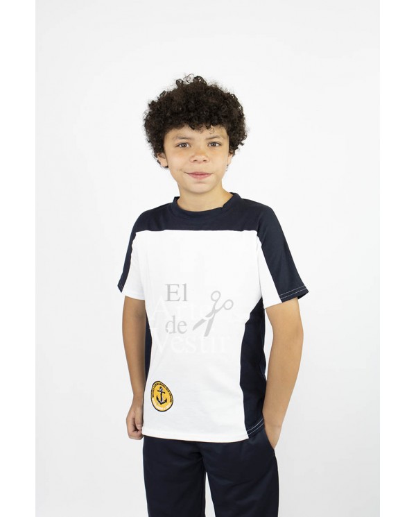 POLERA MC BLANCO/AZUL POLO UNISEX ARTURO PRAT