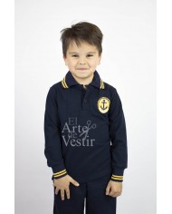 POLERA MC BLANCO/AZUL POLO UNISEX ARTURO PRAT