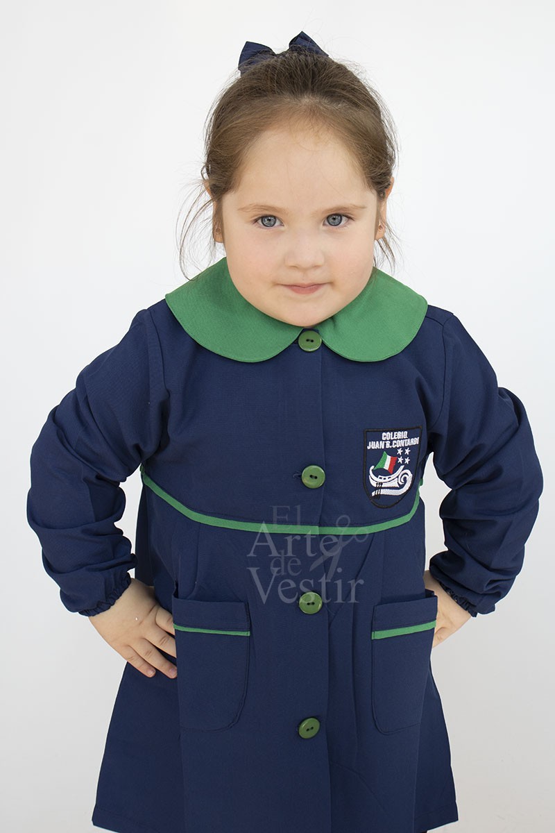 DELANTAL AZUL/VERDE MUJER CONTARDI