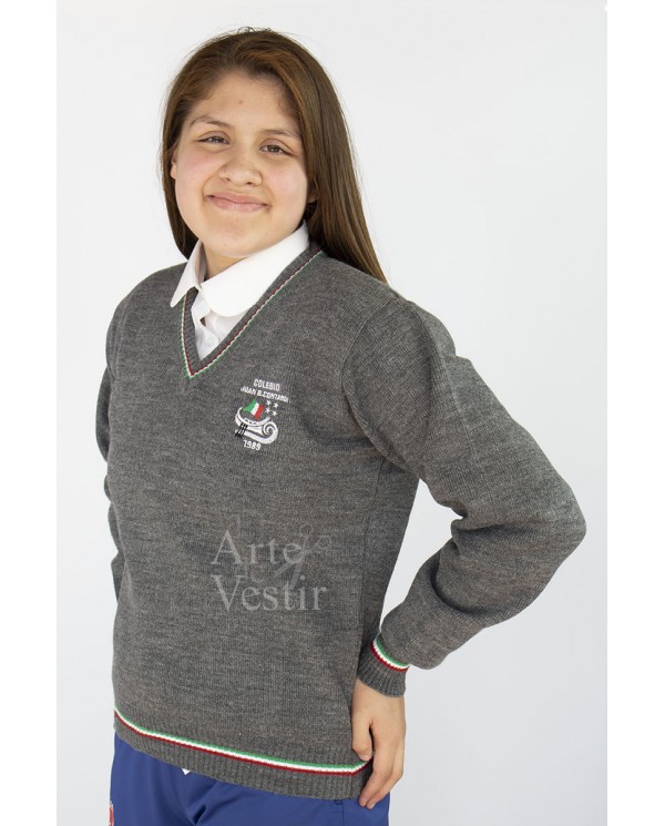 SWEATER GRIS ML V UNISEX CONTARDI