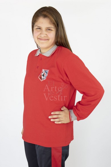 POLERA ROJA PIQUE ML MUJER BERNARDO O'HIGGINS P.A
