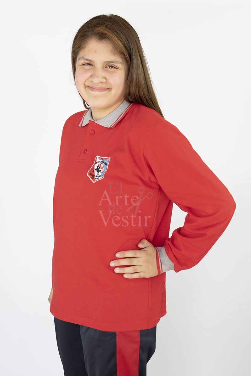 POLERA ROJA PIQUE ML MUJER BERNARDO O'HIGGINS P.A