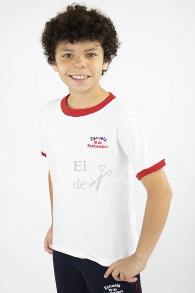 POLERA BLANCO/ROJO MC POLO 18 SEPTIEMBRE UNISEX