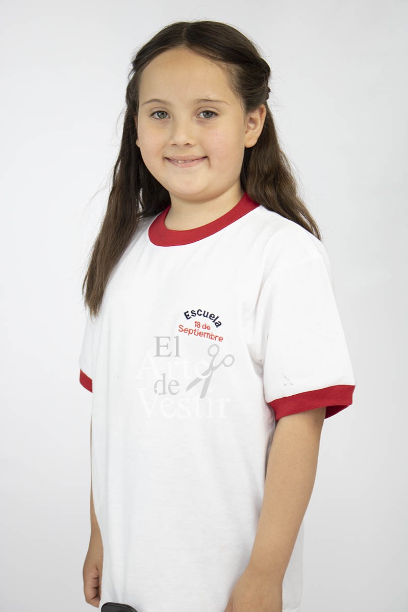 POLERA BLANCO/ROJO MC POLO UNISEX 18 SEPTIEMBRE