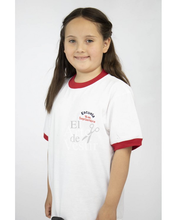 POLERA BLANCO/ROJO MC POLO UNISEX 18 SEPTIEMBRE