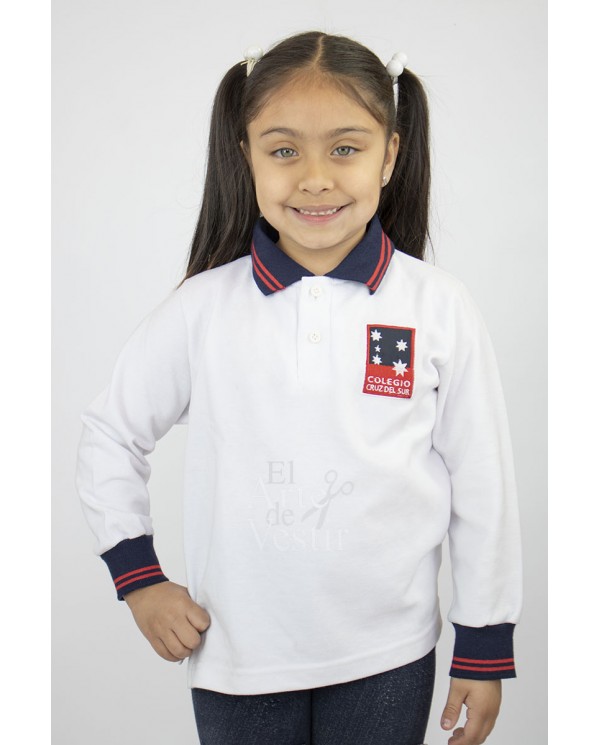 POLERA BLANCO ML PIQUE MUJER CRUZ DEL SUR