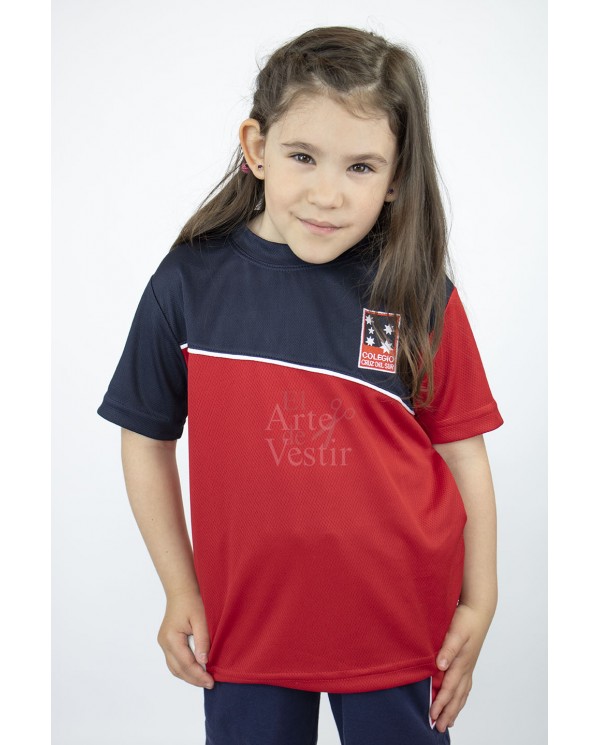 POLERA ROJO/AZUL MC PANAL UNISEX CRUZ DEL SUR