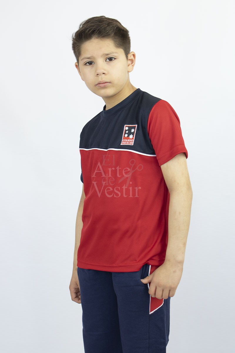 POLERA ROJO/AZUL MC PANAL UNISEX CRUZ DEL SUR