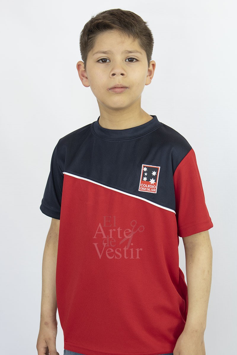 POLERA ROJO/AZUL MC PANAL UNISEX CRUZ DEL SUR
