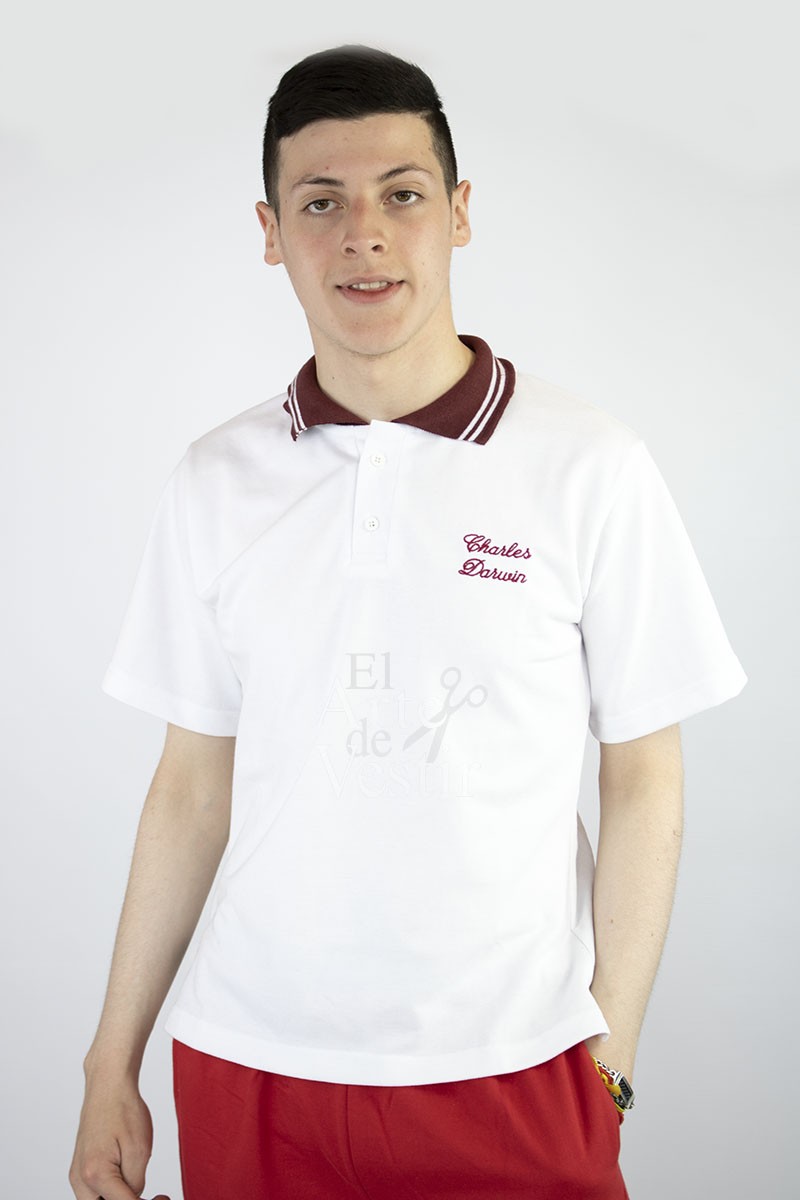 POLERA BLANCO MC PIQUE CH.DARWIN UNISEX POLERA BLANCO MC PIQUE CH.DARWIN UNISEX