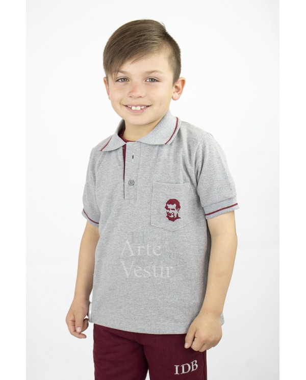 POLERA GRIS PIQUE MC HOMBRE DON BOSCO