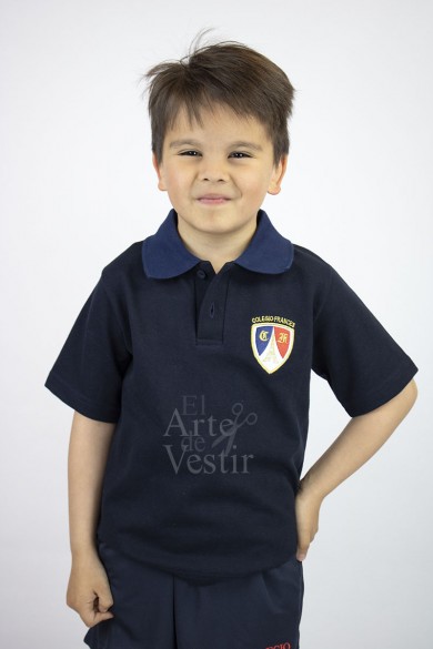 POLERA MC AZUL FRANCES PIQUE UNISEX