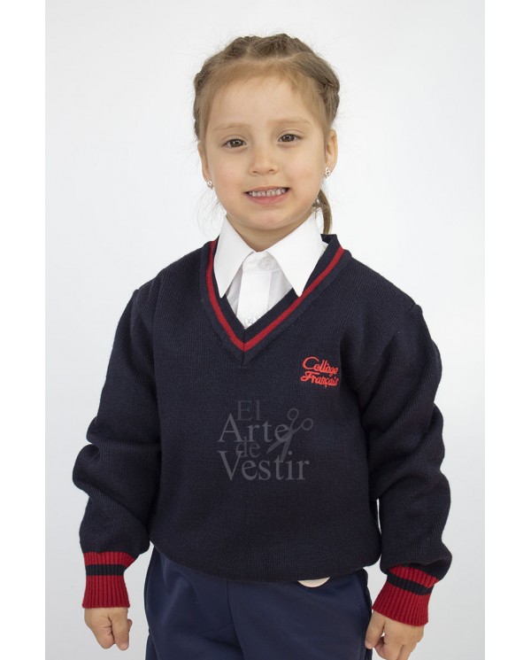 SWEATER AZUL ML V UNISEX FRANCES