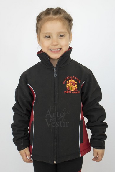 CASACA NEGRO/ROJO ESPAÑA SHELL MUJER