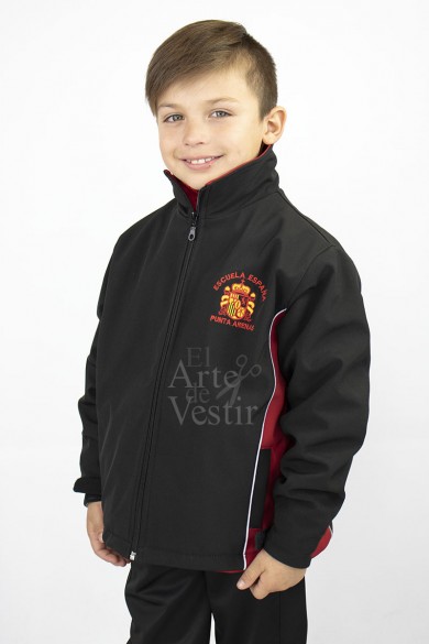 CASACA NEGRO/ROJO ESPAÑA SHELL HOMBRE