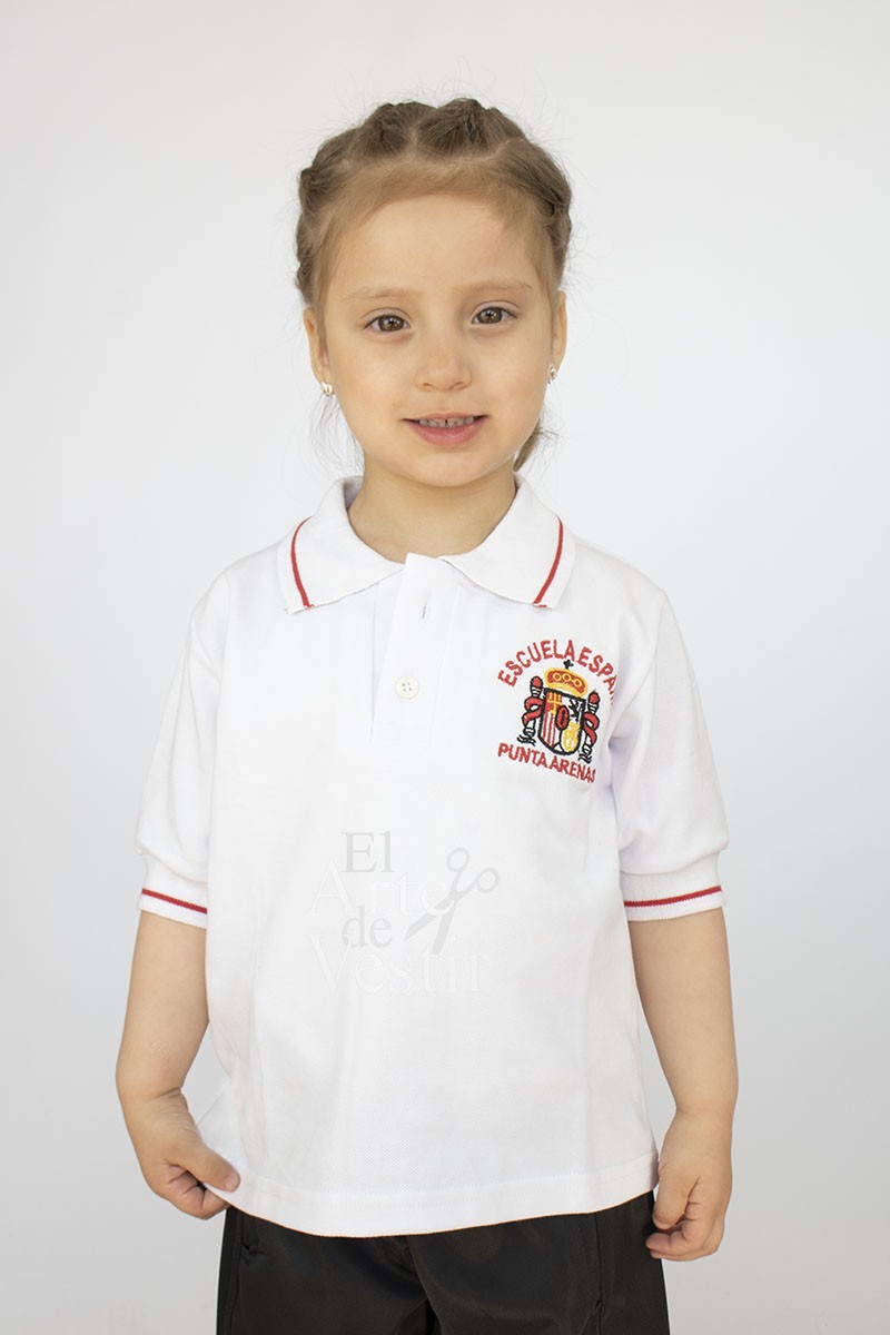 POLERA BLANCA MC PIQUE UNISEX ESPAÑA