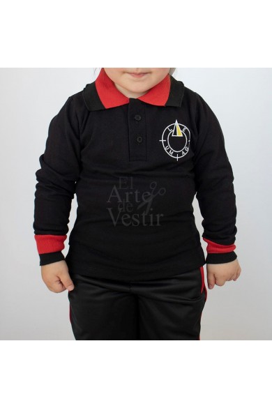 POLERA ML NEGRO PIQUE HOMBRE/UNISEX EXPERIMENTAL