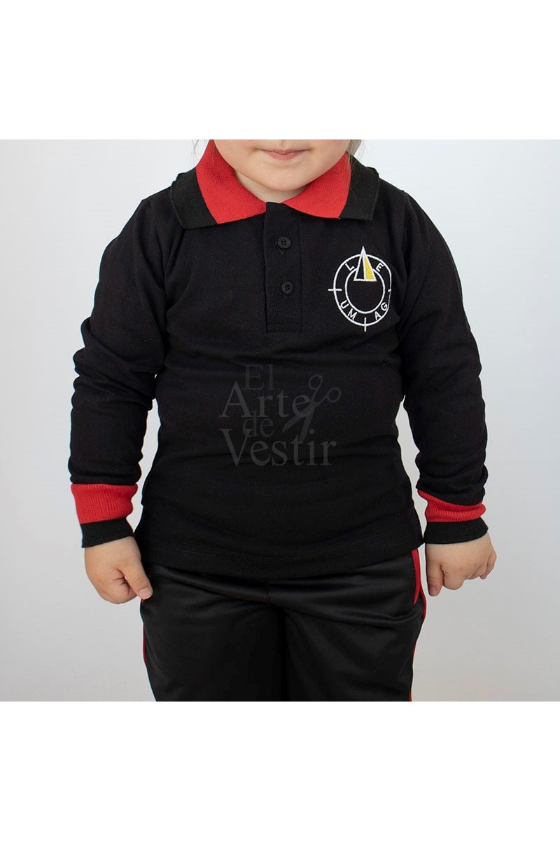 POLERA ML NEGRO PIQUE HOMBRE/UNISEX EXPERIMENTAL