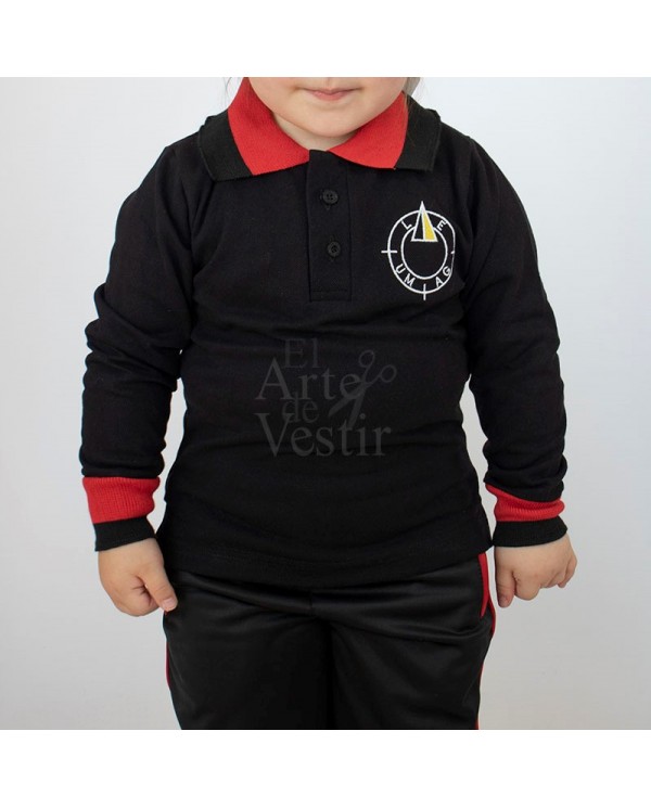 POLERA ML NEGRO PIQUE HOMBRE/UNISEX EXPERIMENTAL