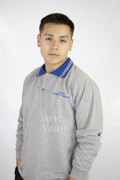POLERA GRIS PIQUE H.DE MAGALLANES UNISEX