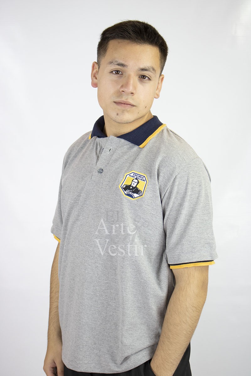 POLERA GRIS MC PIQUE UNISEX JUAN WILLIAMS