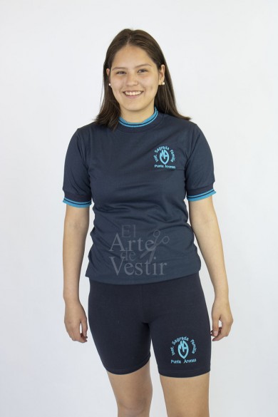 POLERA AZUL MC POLO INSAFA MUJER