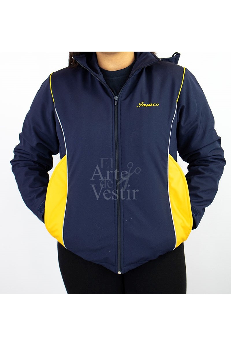 CASACA AZUL/AMARILLO SOFTSHELL HOMBRE INSUCO