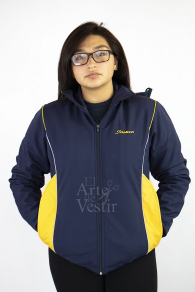 CASACA AZUL/AMARILLO INSUCO SOFTSHELL MUJER