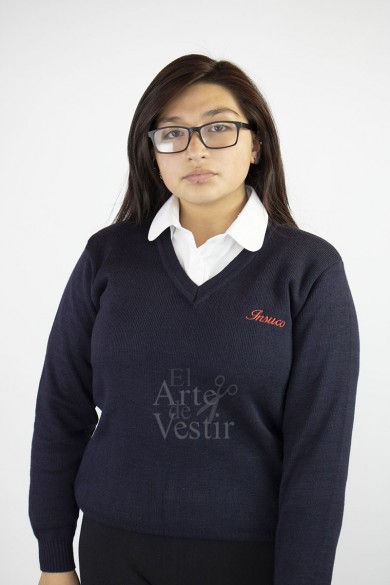 SWEATER AZUL ML V UNISEX INSUCO