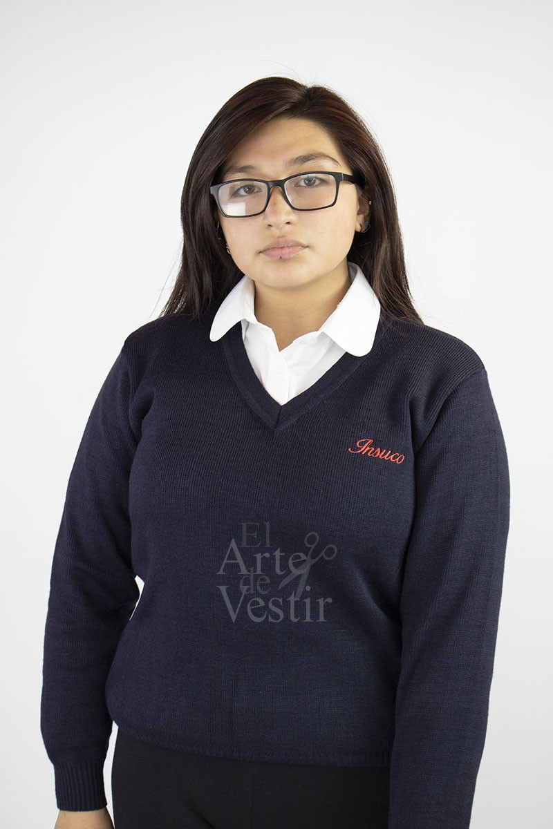 SWEATER AZUL ML V UNISEX INSUCO