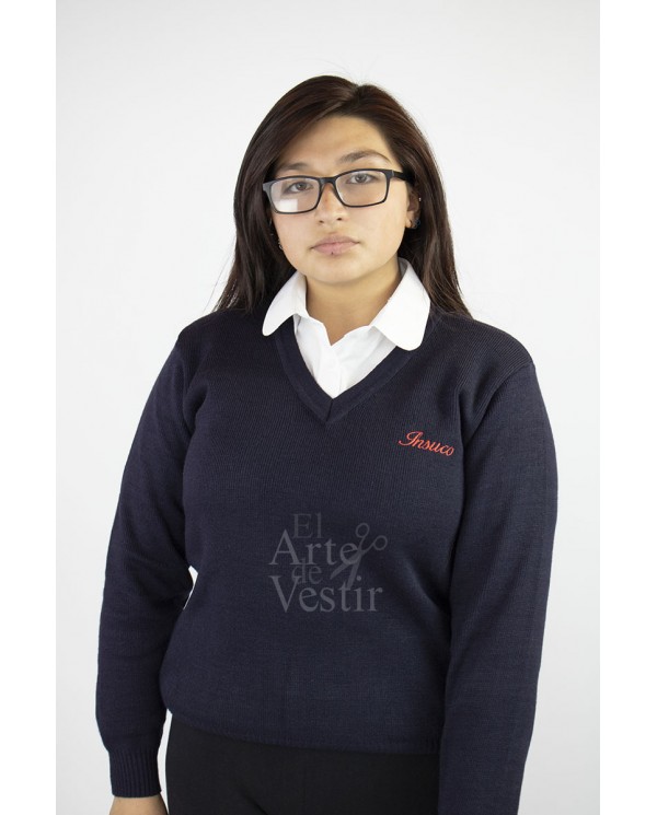 SWEATER AZUL ML V UNISEX INSUCO