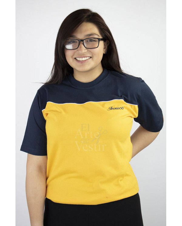 POLERA AMARILLO/AZUL MC POLO MUJER INSUCO
