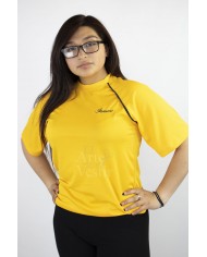 POLERA AMARILLO/NEGRO INSUCO MC POLO MUJER