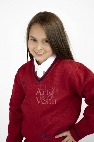 SWEATER ROJO V ML UNISEX PIERRE FAURE