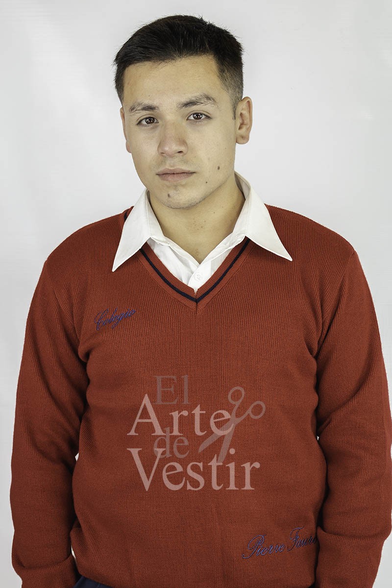 SWEATER ROJO V ML UNISEX PIERRE FAURE