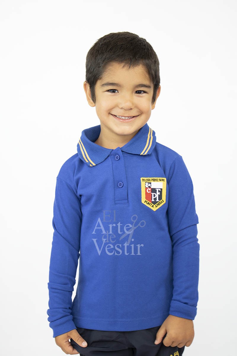 POLERA ML AZULNO PIQUE HOMBRE PIERRE FAURE