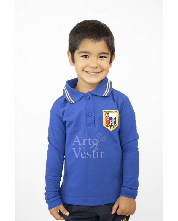 POLERA ML AZULNO PIQUE HOMBRE PIERRE FAURE