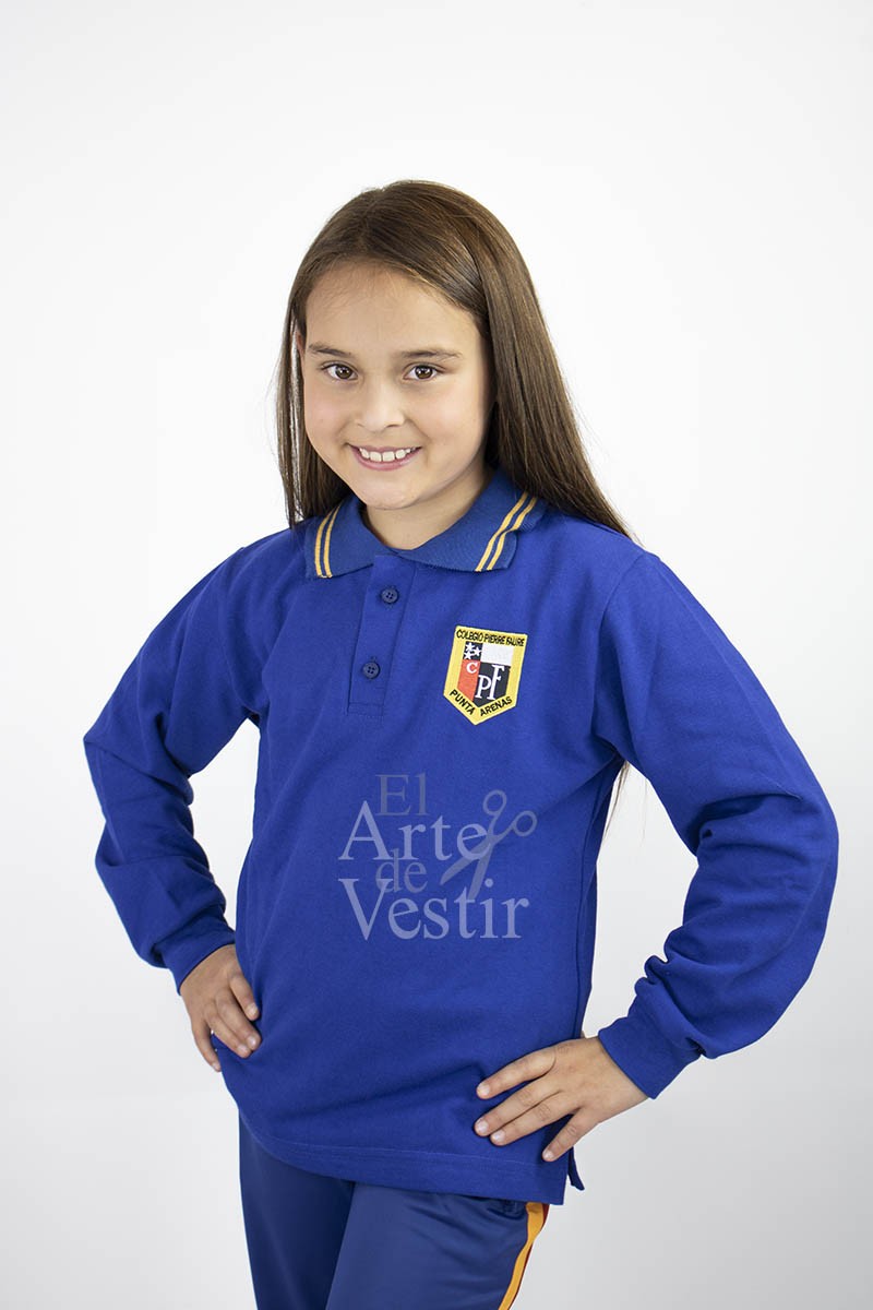 POLERA ML AZULNO PIQUE MUJER PIERRE FAURE