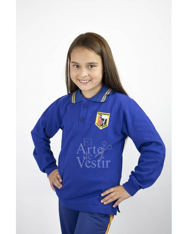 POLERA ML AZULNO PIQUE MUJER PIERRE FAURE