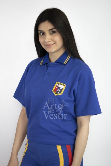 POLERA AZULINO PIQUE MC P.FAURE MUJER