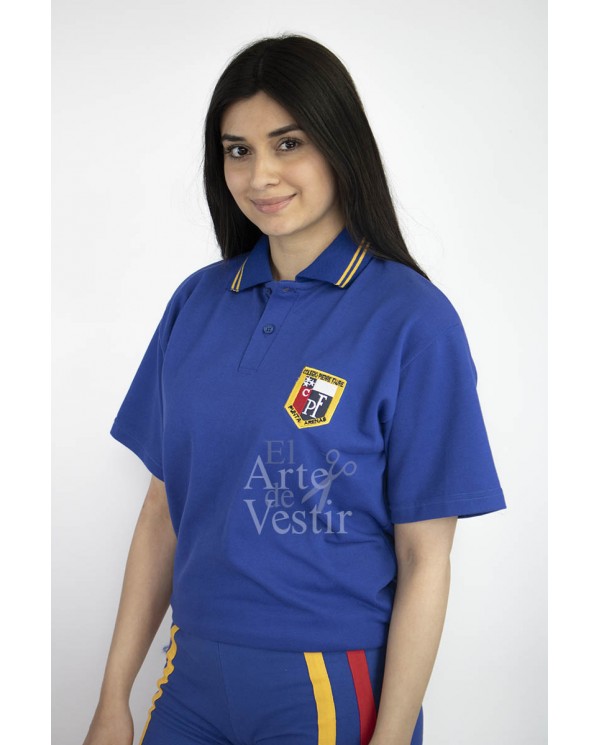 POLERA AZULINO PIQUE MC MUJER PIERRE FAURE