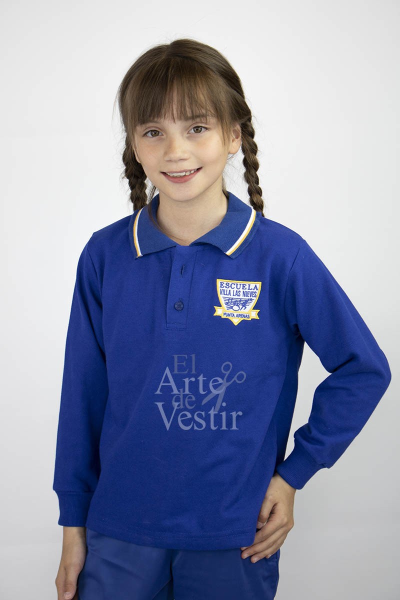 POLERA ML AZULINO PIQUE MUJER VILLA LAS NIEVES