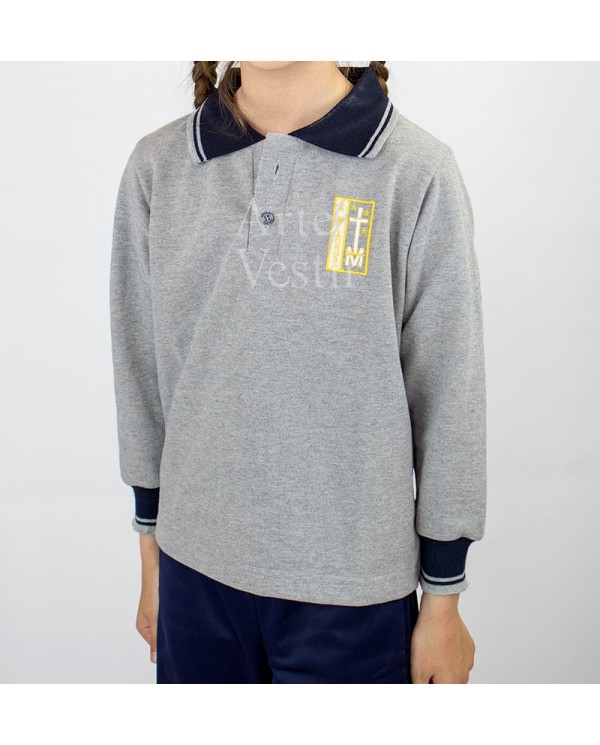 POLERA GRIS PIQUE ML UNISEX MILAGROSA