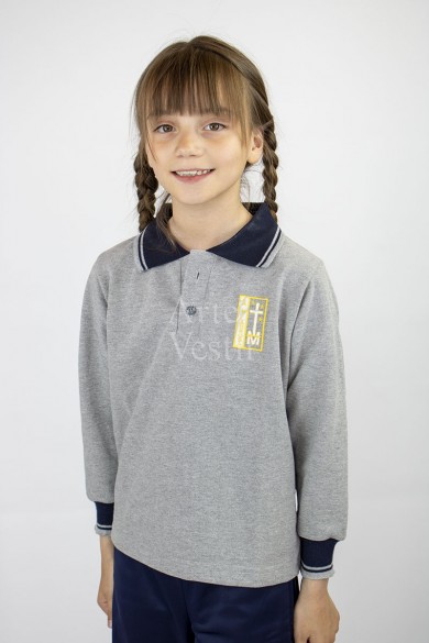 POLERA GRIS PIQUE ML MILAGROSA MUJER