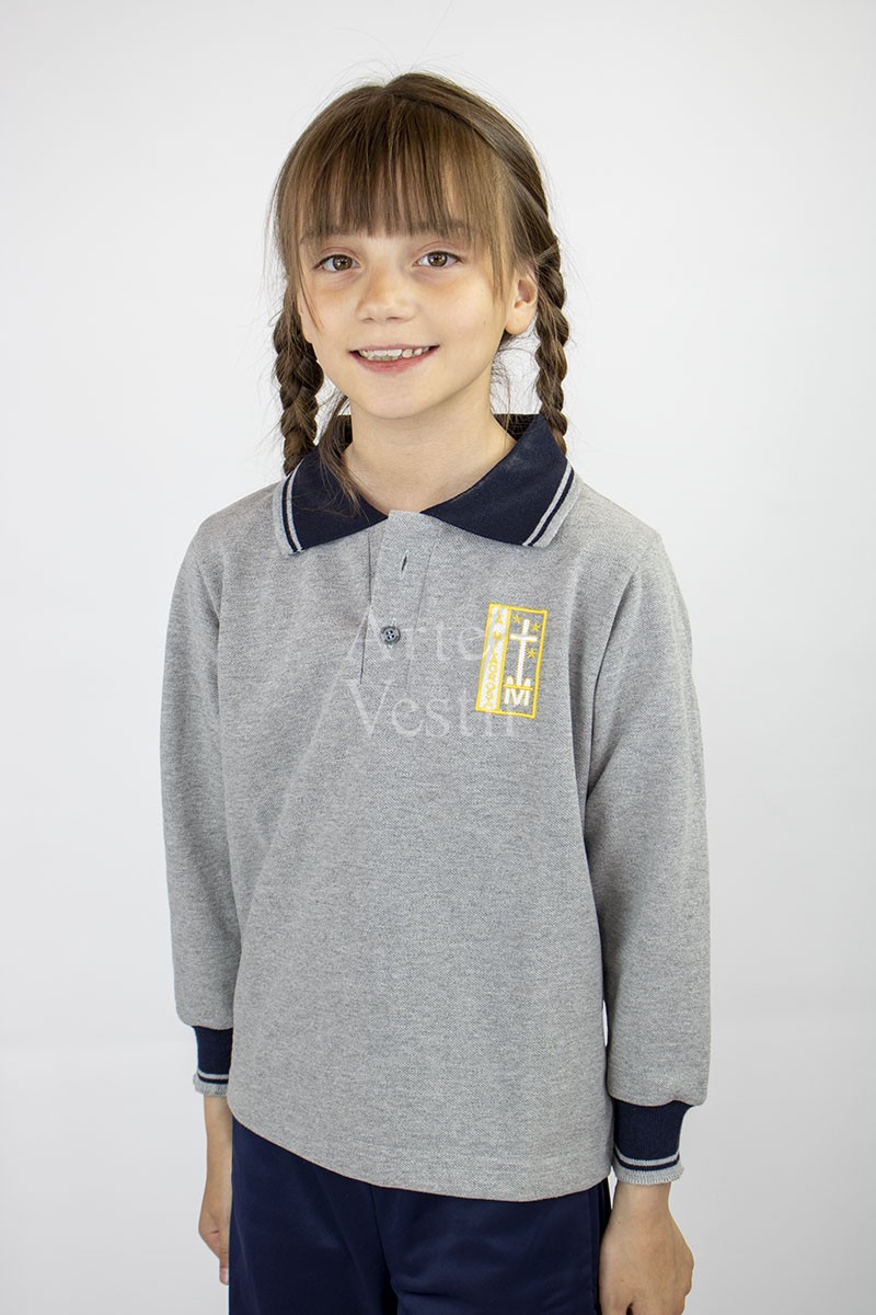 POLERA GRIS PIQUE ML MUJER MILAGROSA